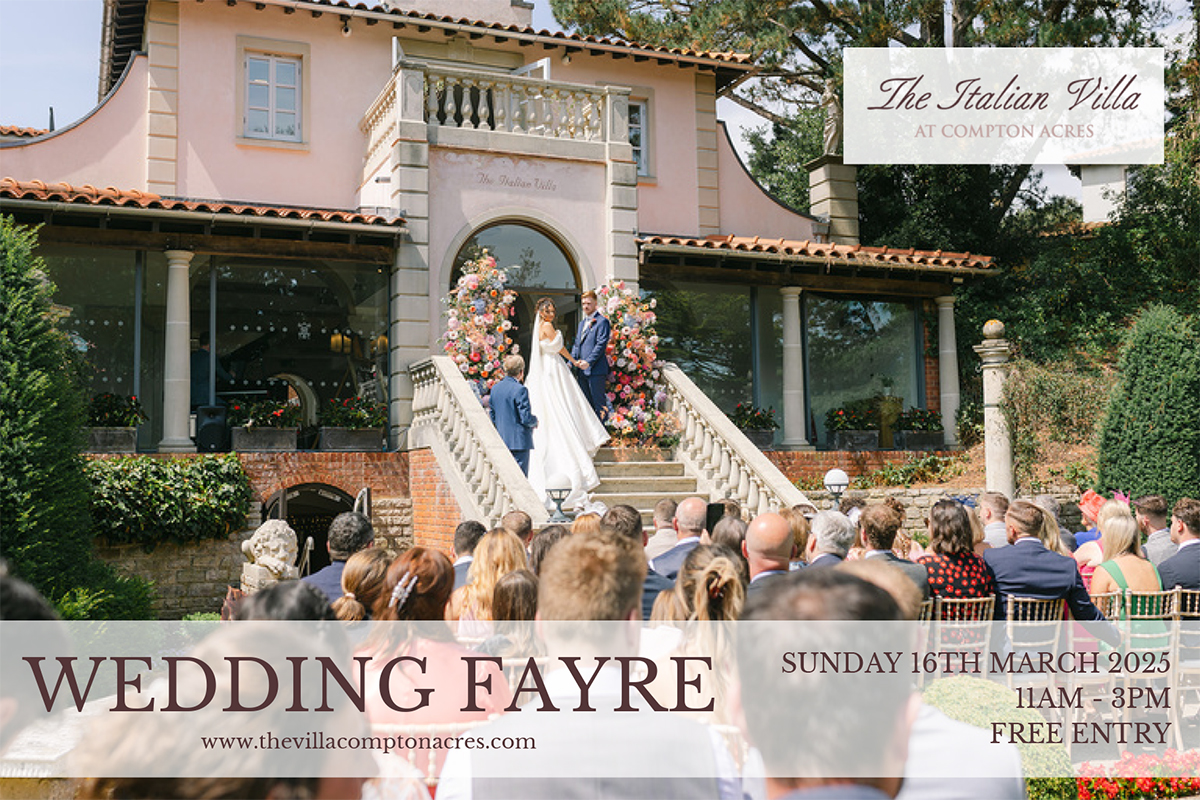 Wedding Open Days & Wedding Fayres in Poole Dorset at The Italian Villa Compton Acres